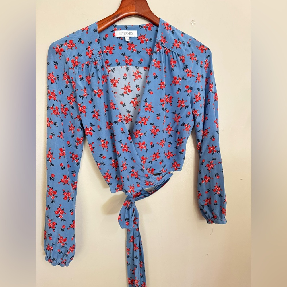 Intermix wrap shirt